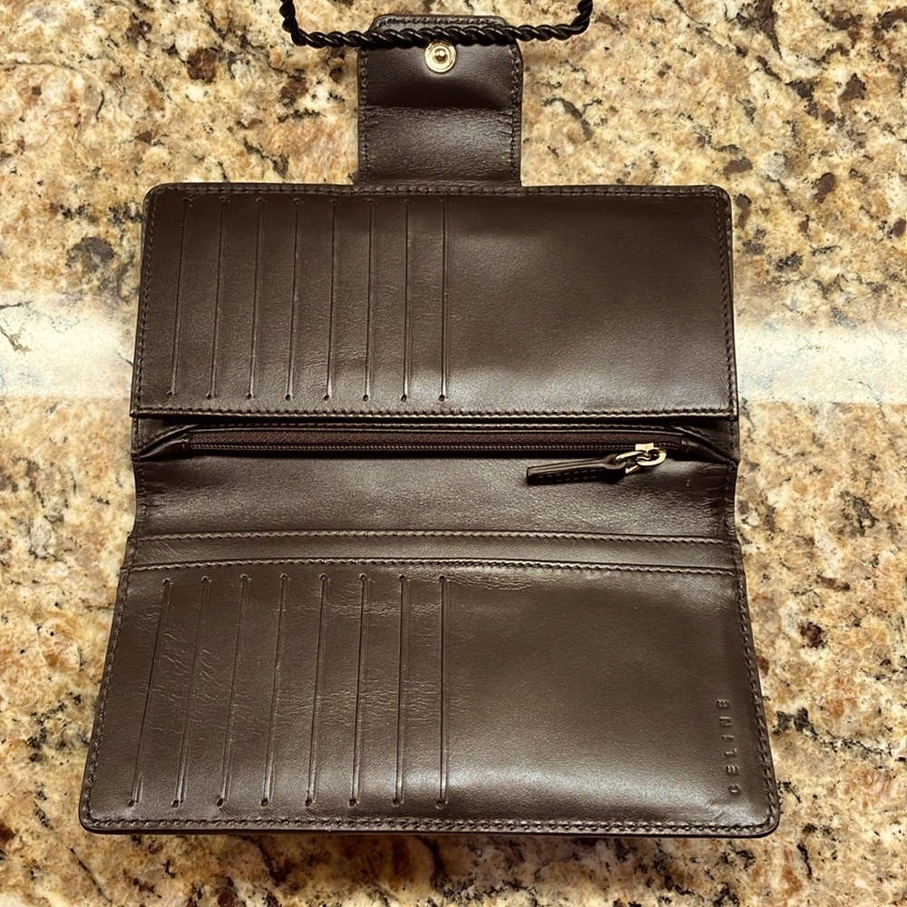 Celine Macadam Canvas & Croc Embossed Leather Wal… - image 6